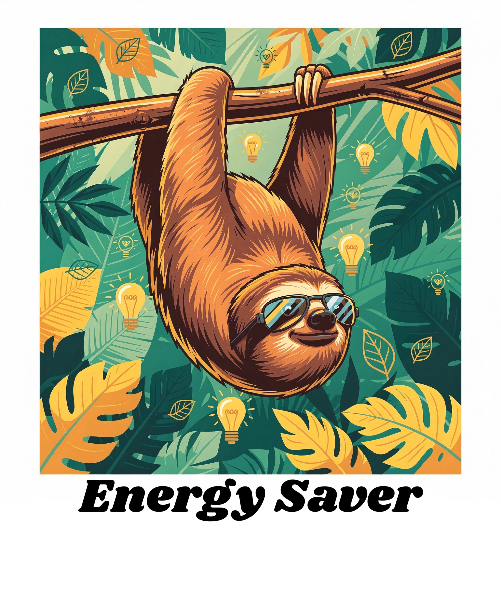 Energy Efficient print design, flat view