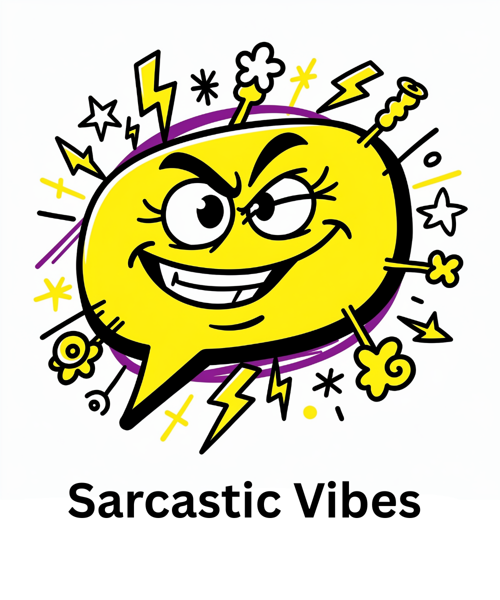 Sarcastic Vibes Only print design, flat view