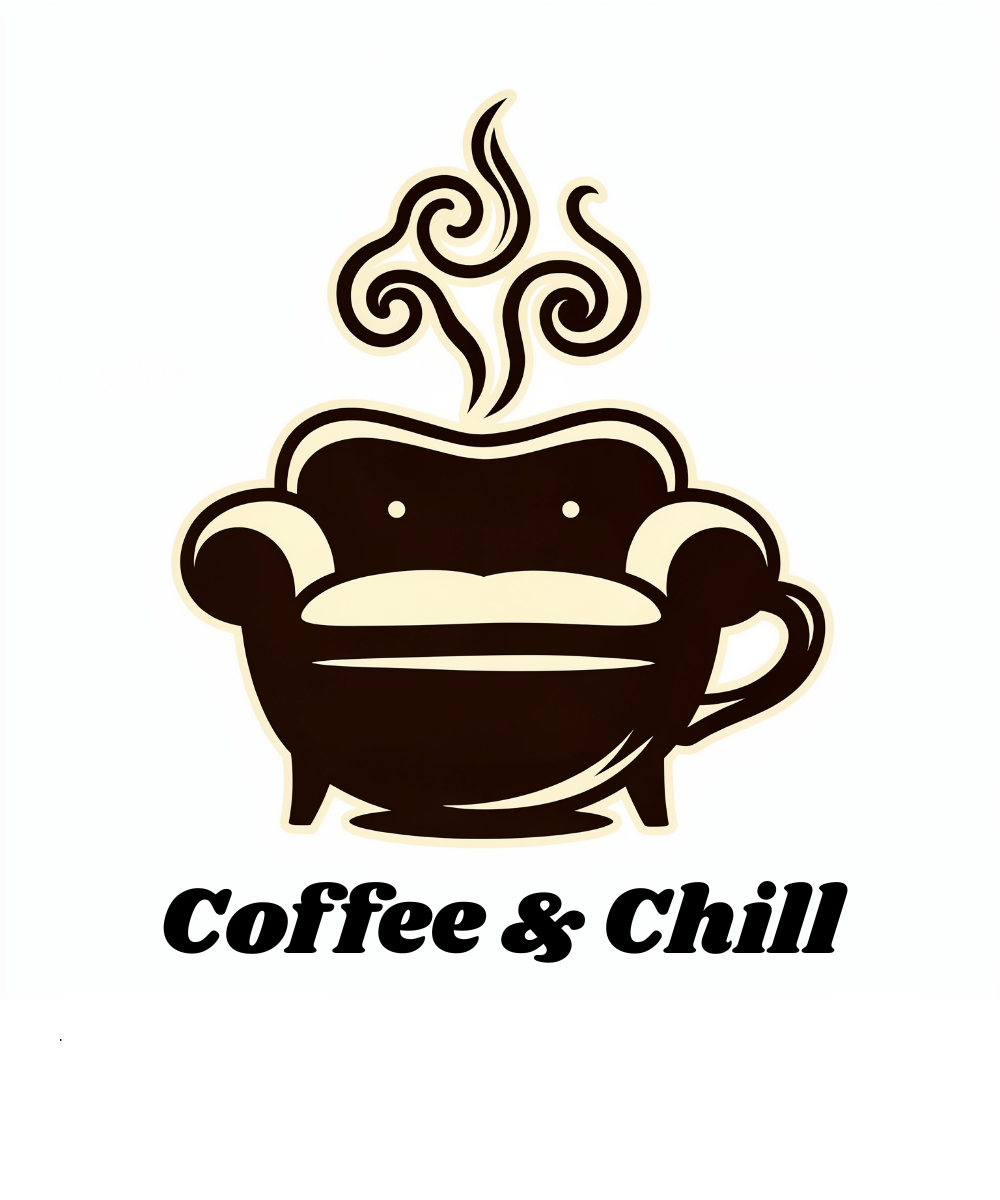 Coffee & Chill print design, flat view