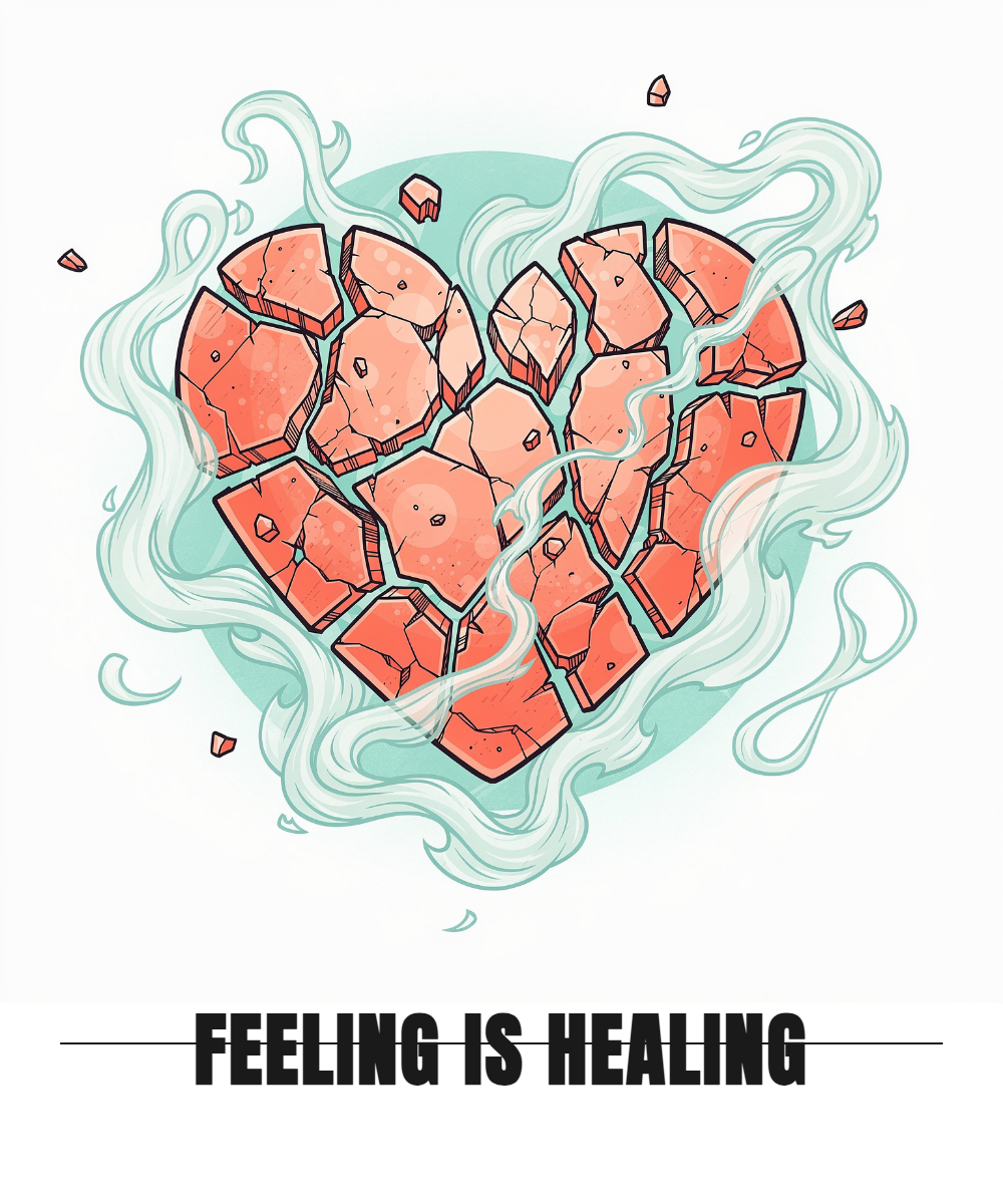 Feeling Is Healing print design, flat view