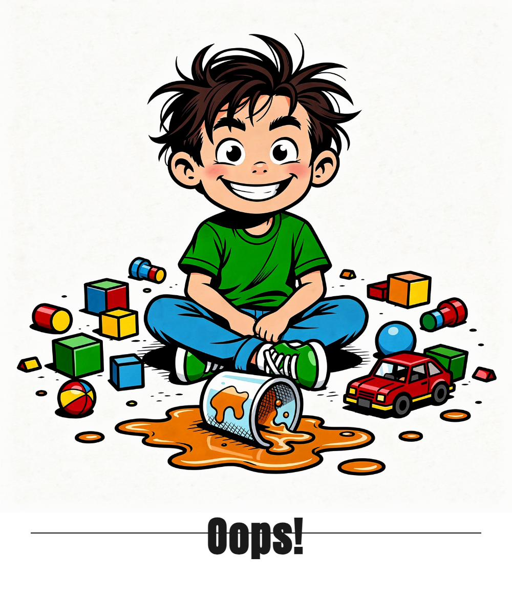 Oops! print design, flat view