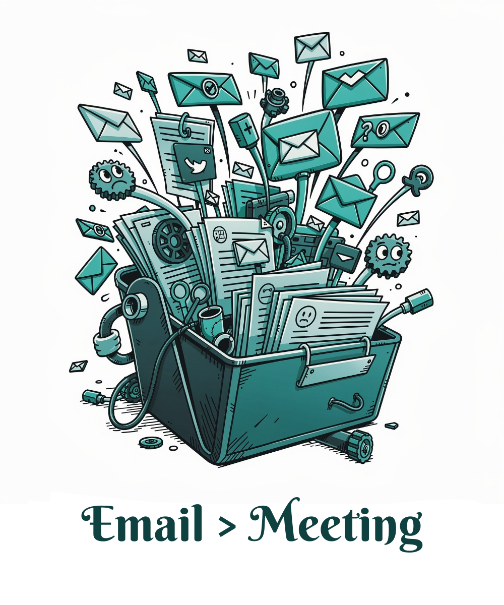 Meeting Should Be Email print design, flat view
