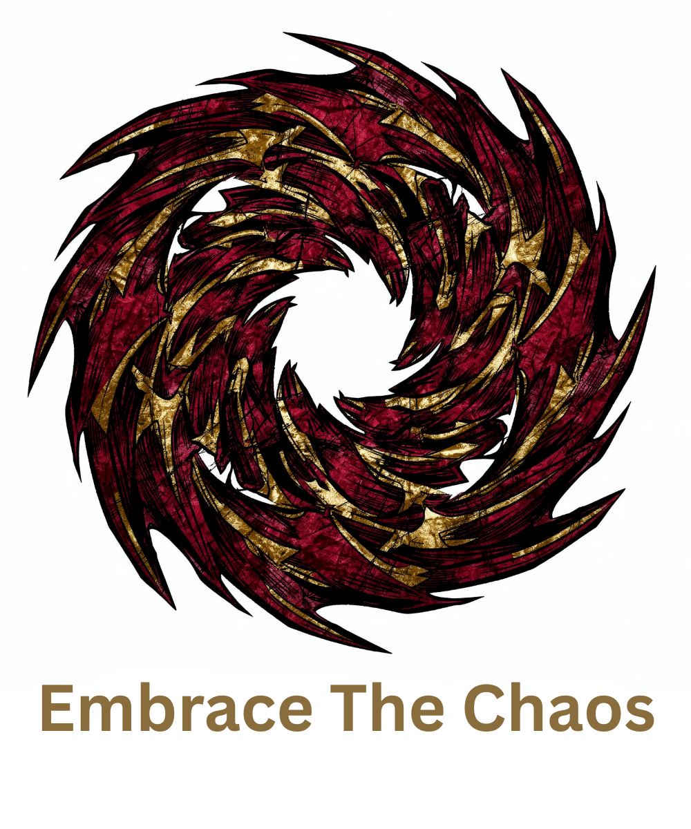 Embrace The Chaos print design, flat view