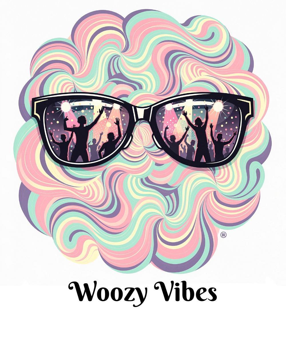 Woozy Vibes print design, flat view